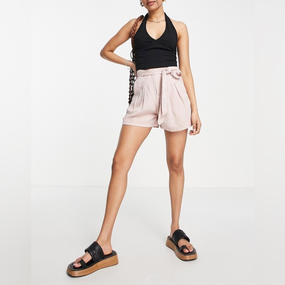🌻HP🌻 ASOS Petite Vera Moda XXSP Tie Waist Pink Shorts - NWOT